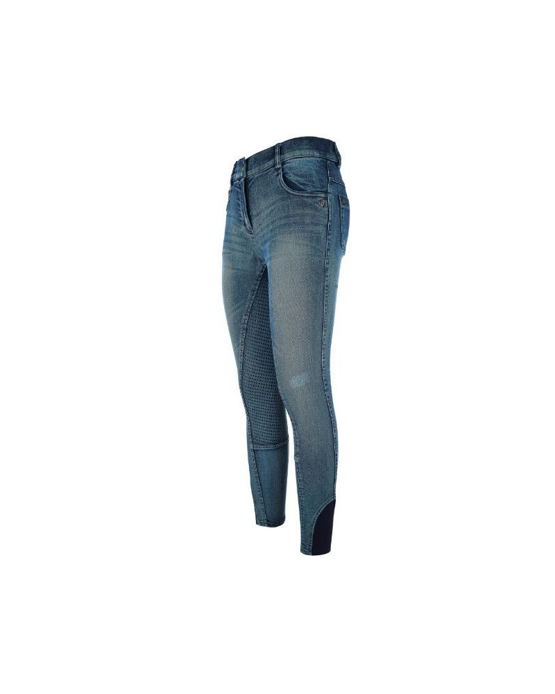 Imperial Riding Base SFS Denim Washed rijbroek, Denim blauw