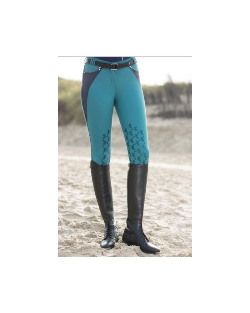 HKM rijbr Seaside Sporty, Silicon knie, Azure/Navy