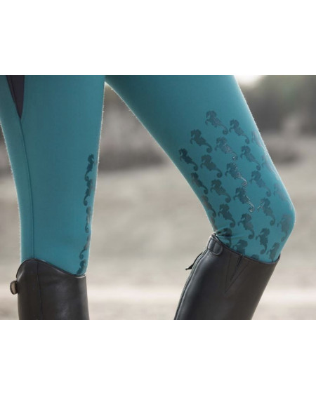 HKM rijbr Seaside Sporty, Silicon knie, Azure/Navy