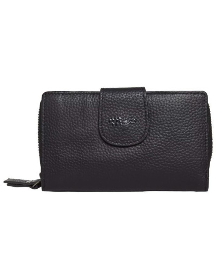 Mira Luna MIO ritsportemonnee met leren band Carpi L, Zwart