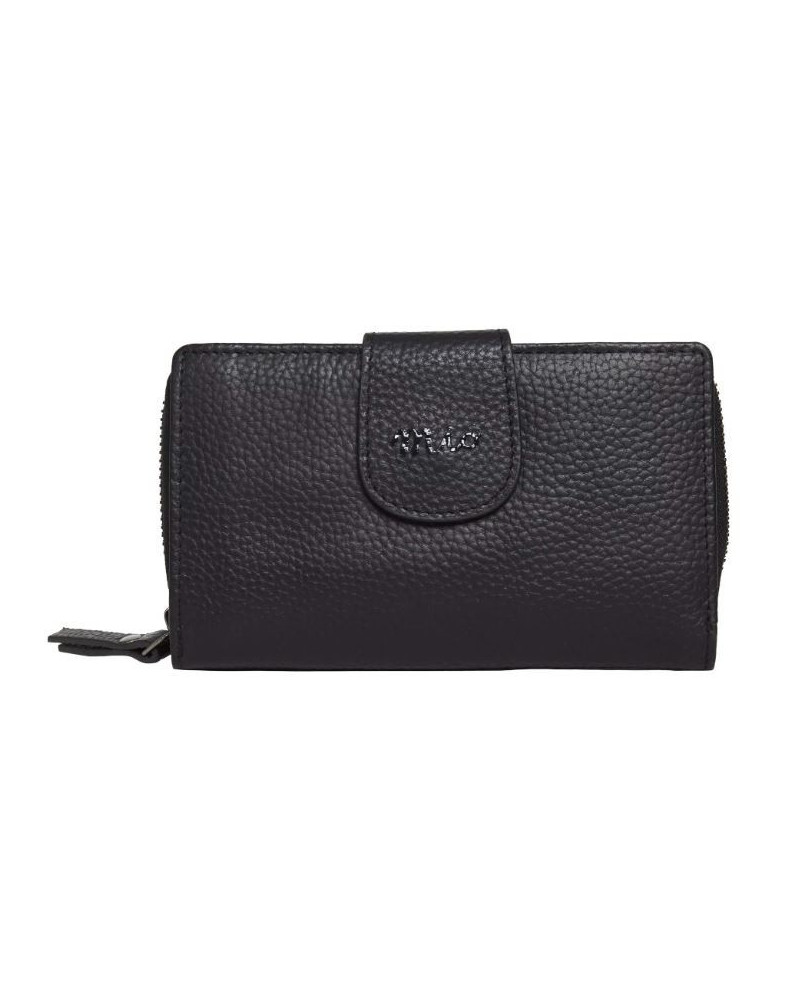 Mira Luna MIO ritsportemonnee met leren band Carpi L, Zwart