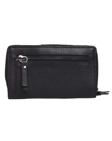 Mira Luna MIO ritsportemonnee met leren band Carpi L, Zwart