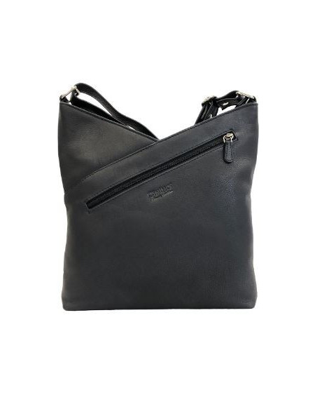 Cinino leren schoudertas Selina 6040.5, Donkerblauw