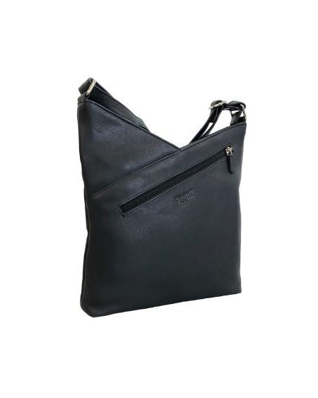 Cinino leren schoudertas Selina 6040.5, Donkerblauw