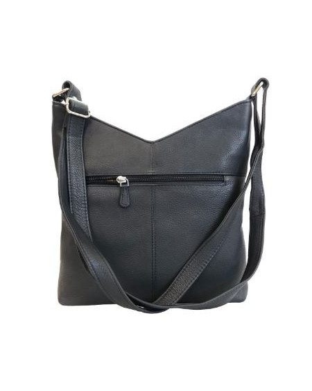 Cinino leren schoudertas Selina 6040.5, Donkerblauw