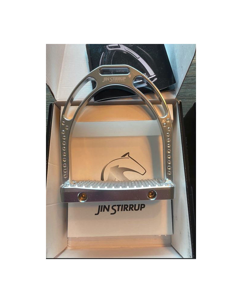 Jin Stirrup Dressage Swarovski stijgbeugels, Zilver