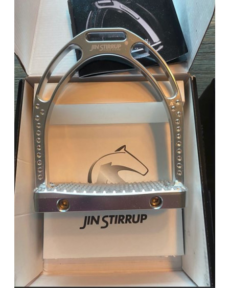 Jin Stirrup Dressage Swarovski stijgbeugels, Zilver