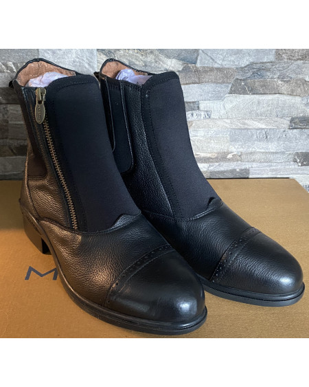 Kavalkade softleder jodphur met neopreen wreef, Zwart