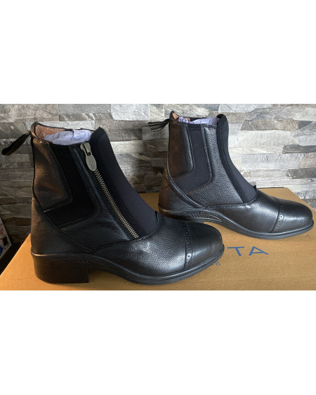 Kavalkade softleder jodphur met neopreen wreef, Zwart