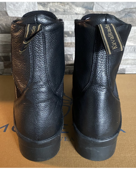 Kavalkade softleder jodphur met neopreen wreef, Zwart