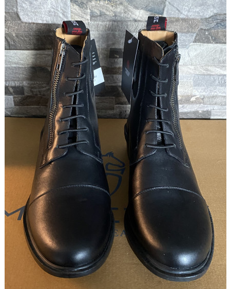 Horse Nest leren jodhpurs met zijrits en elast. veter 9070-RHZ, Zwart