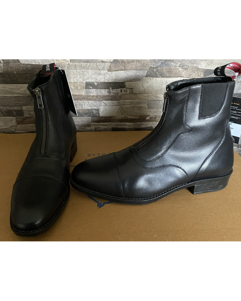 Horse Nest leren jodhpurs met rits voor 9072-RHZ, Zwart