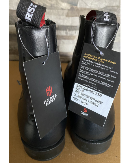 Horse Nest leren jodhpurs met rits voor 9072-RHZ, Zwart