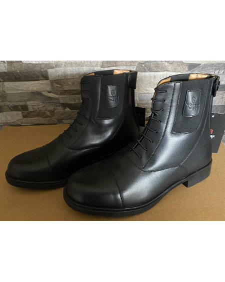 Horse Nest Leren Jodhpur M Elast. Veter en rits achter, 9068-RHZ, Zwart