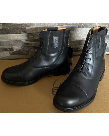 Horse Nest Leren Jodhpur M Elast. Veter en rits achter, 9068-RHZ, Zwart