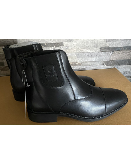 Horse Nest leren jodhpurs met rits achter 9091-RHZ, Zwart