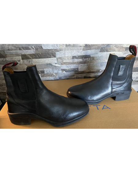 Horse Nest soepele leren jodhpurs, Instapper, Zwart