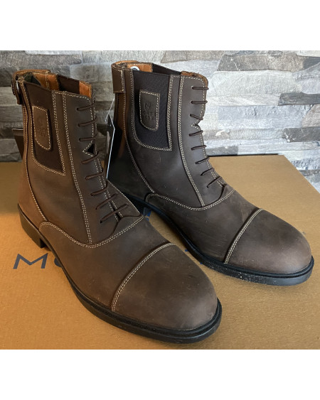 Horse Nest nubuck leren jodhpurs met rits achter en elast. veter voor 9068-RHZ, Donkerbruin