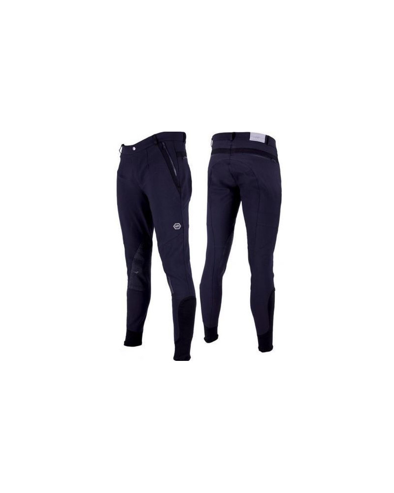 QHP herenrijbroek Nils, siliconen kniestukken, Navy