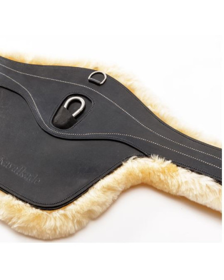 Kavalkade Excellence singel m buikflap, afneembare lamsvacht en elastiek, Zwart/Natuur