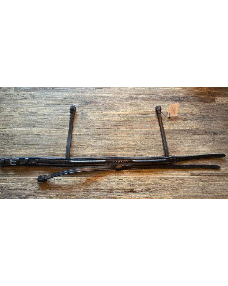 Kavalkade neusriem m bling, Donkerbruin (contrasterend stiksel)