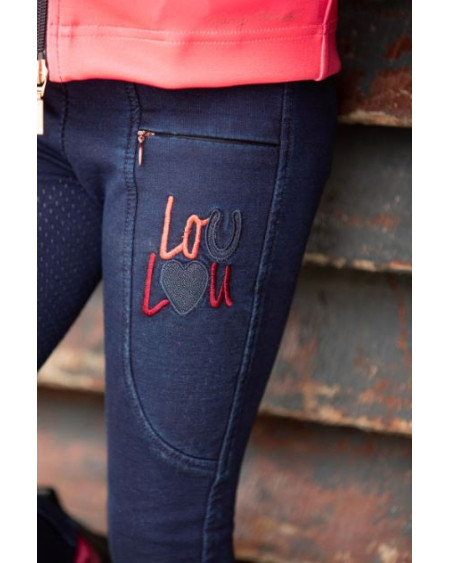 HH Rijbroek Equitights LouLou Denim Full Grip, Dress-Blues