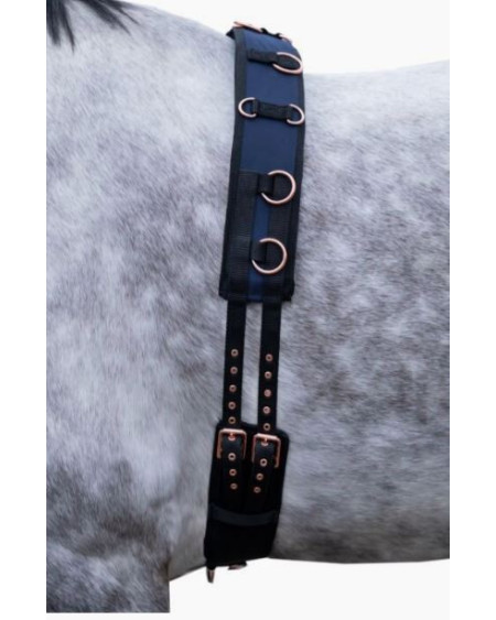 HKM longeersingel Rosegold Glamour Style, Donkerblauw/Zwart