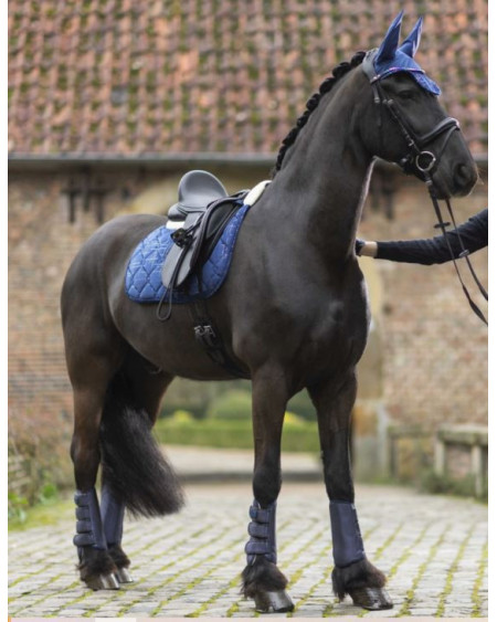 HKM voor- en achterbeen beschermers Port Royal m teddy voering, Metallic Blauw