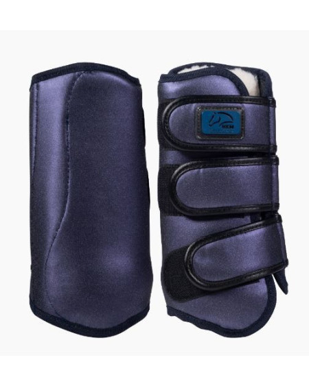 HKM voor- en achterbeen beschermers Port Royal m teddy voering, Metallic Blauw