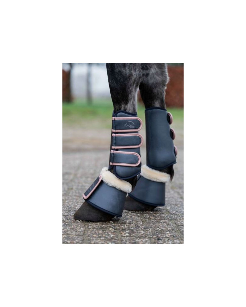 HKM Dressuur Beenbeschermers Rosegold Glamour Style, Voor Voorbenen, Donkerblauw/Rosegold