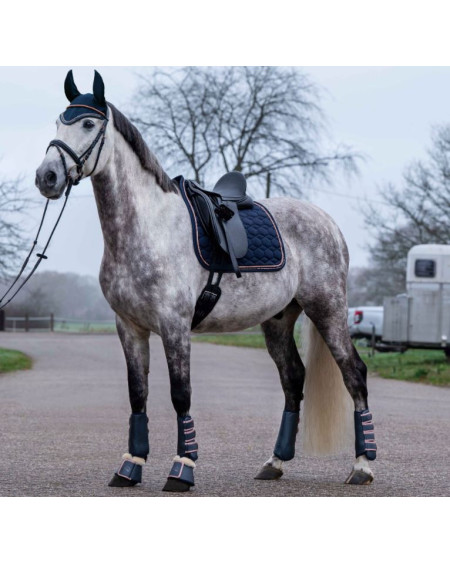 HKM Dressuur Beenbeschermers Rosegold Glamour Style, Voor Voorbenen, Donkerblauw/Rosegold