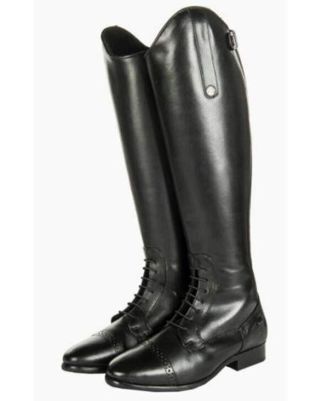 HKM Leren Rijlaarzen Valencia Teddy, lang/smal, Zwart