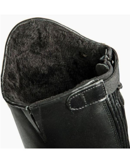 HKM Leren Rijlaarzen Valencia Teddy, lang/smal, Zwart