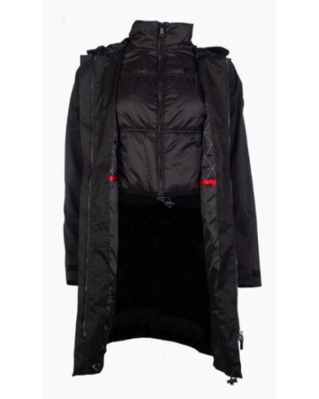 HKM Waterdichte 2-in-1 Parka Alpine m bodywarmer, Zwart