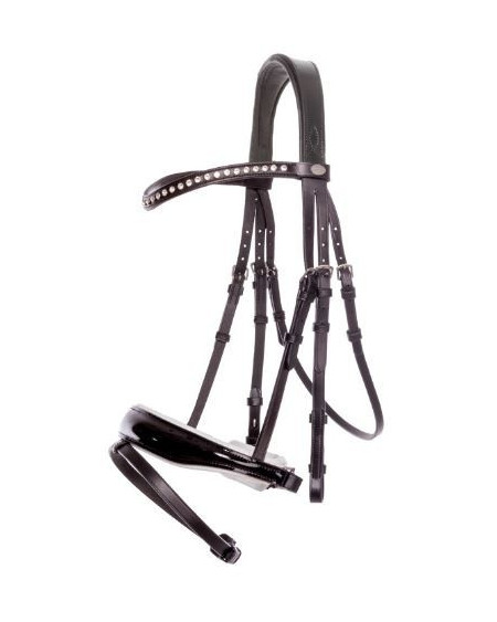 Kavalkade Hoofdstel Charlotte, Zwart/Wit Lak