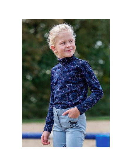 HKM functioneel kindershirt Bria, lange mouw, Donkerblauw