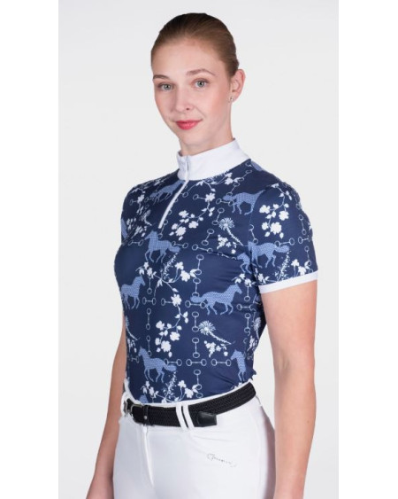 HKM wedstrijdshirt Bloomsbury, Donkerblauw/Wit