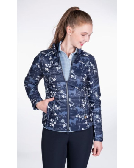 HKM Quilted Jack Bloomsbury, Donkerblauw/Wit