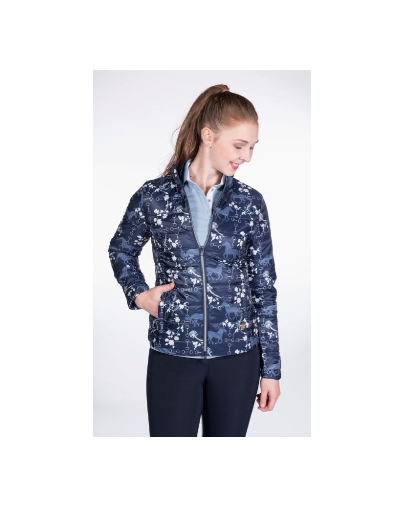 HKM Quilted Jack Bloomsbury, Donkerblauw/Wit