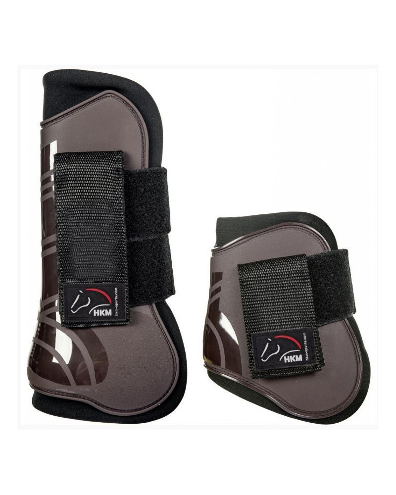 HKM Set Peesbeschermers/Strijklappen Genua, Donkerbruin/Zwart