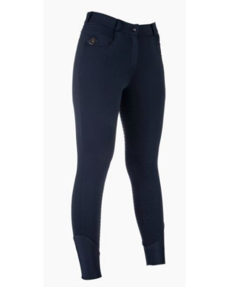HKM Verwarmde rijbroek -Comfort- Style, siliconen zitvlak, Donkerblauw