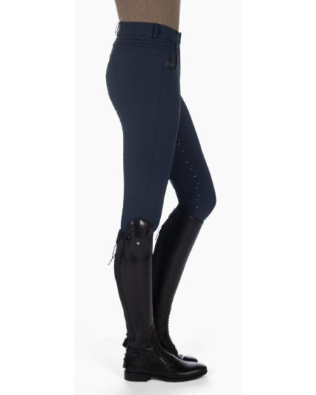 HKM Verwarmde rijbroek -Comfort- Style, siliconen zitvlak, Donkerblauw