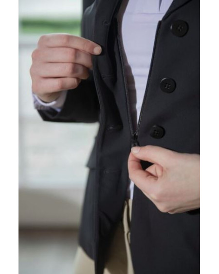 HKM Wedstrijdblazer Hunter Professional, 2 versch. kragen, Zwart