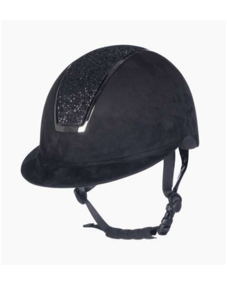 HKM Veiligheidscap Lady Shield Sparkle Velours, Zwart