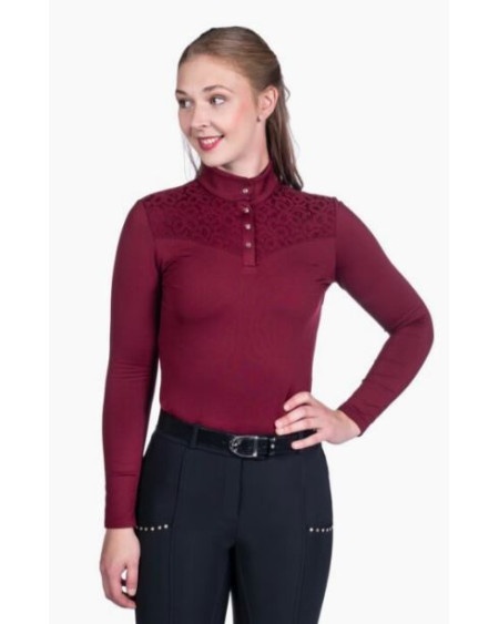 HKM Thermo Wedstrijdshirt Berry Lace, Grijsblauw