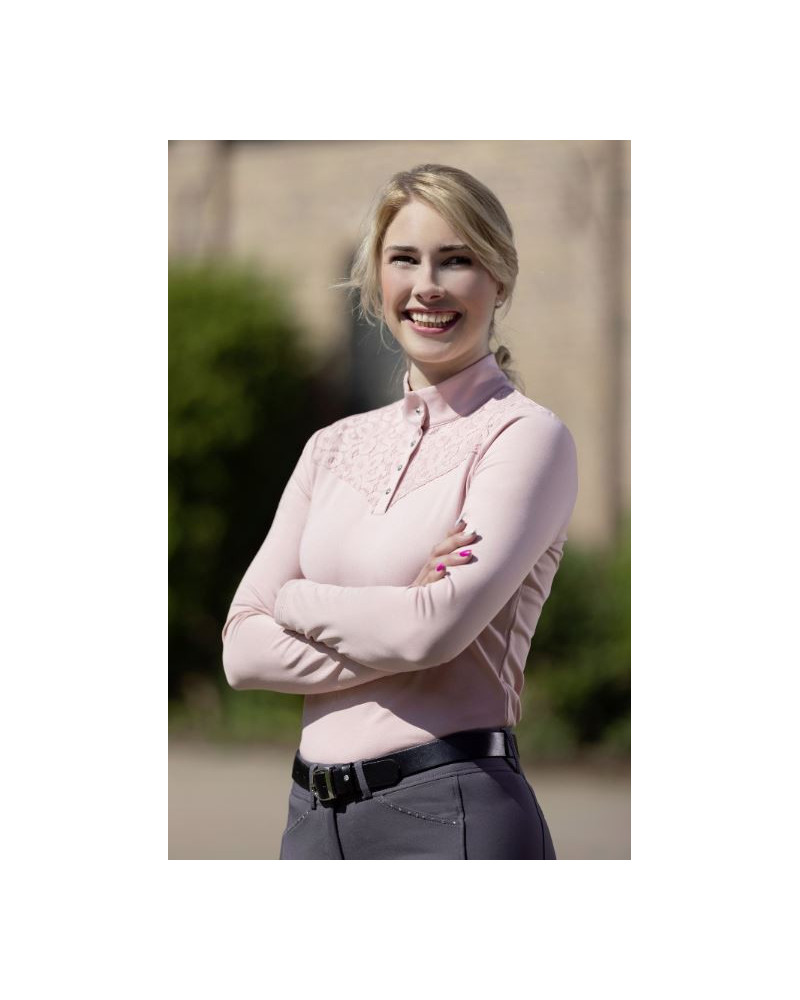 HKM Thermo Wedstrijdshirt Berry Lace, Oudroze