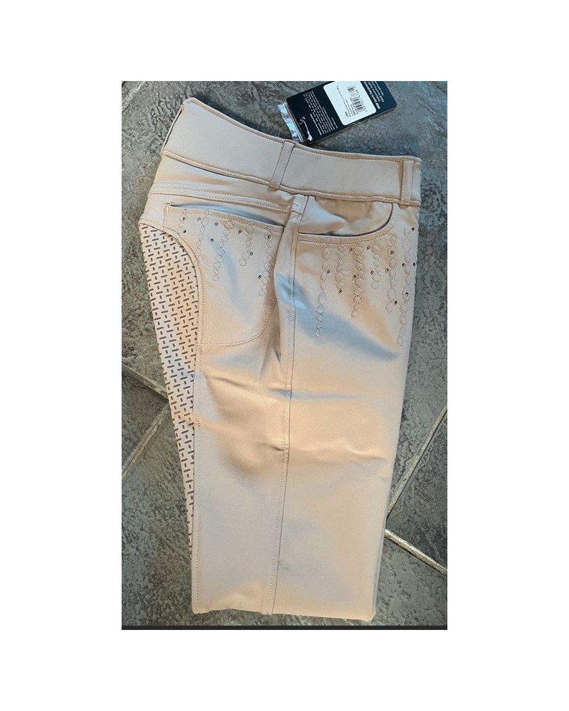 HKM rijbroek Lavender Bay, siliconen full seat, Taupe