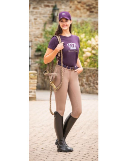 HKM rijbroek Lavender Bay, siliconen full seat, Taupe