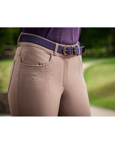 HKM rijbroek Lavender Bay, siliconen full seat, Taupe