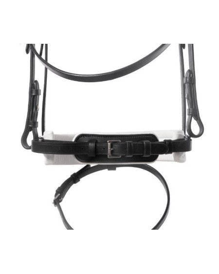 Kavalkade hoofdstel Liliana, zwart lak/wit onderlegd